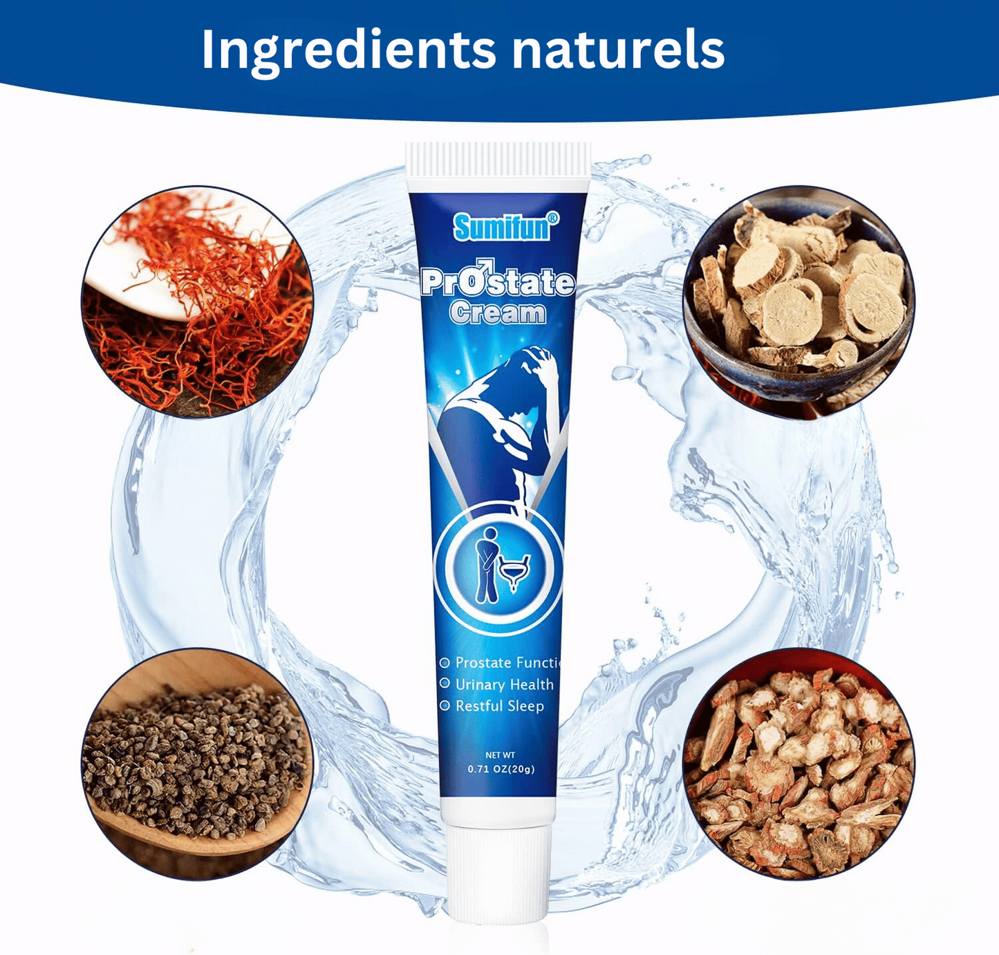 Crème Naturelle Anti-Prostate – Diminue l'inflammation, élimine les troubles urinaire, Renforce et Redonne Confiance aux Hommes