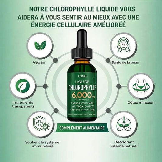 🌿 Chlorophylle Liquide Détox – Énergie & Peau Éclatante