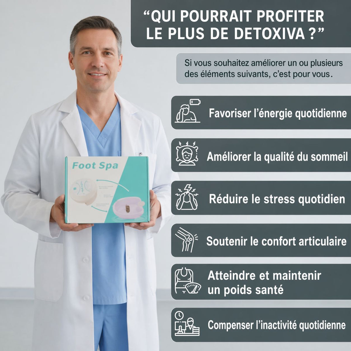 30 minutes de détente pour un corps purifié, léger et plein d’énergie .Detoxiva Ionic Foot Spa