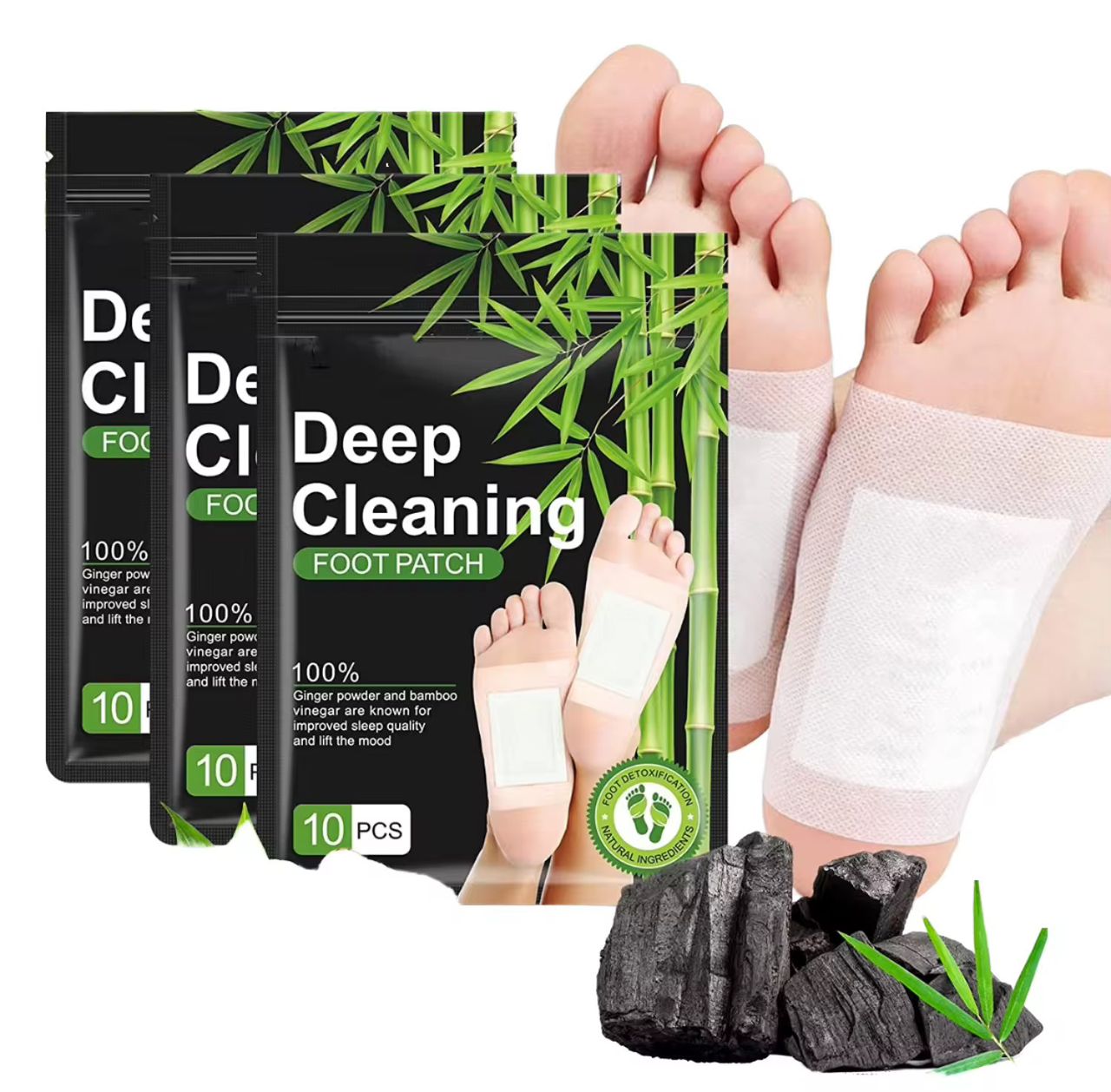 🌱 PATCHS DÉTOX PIEDS — Formule Purifiante Naturelle (Pack de 10)