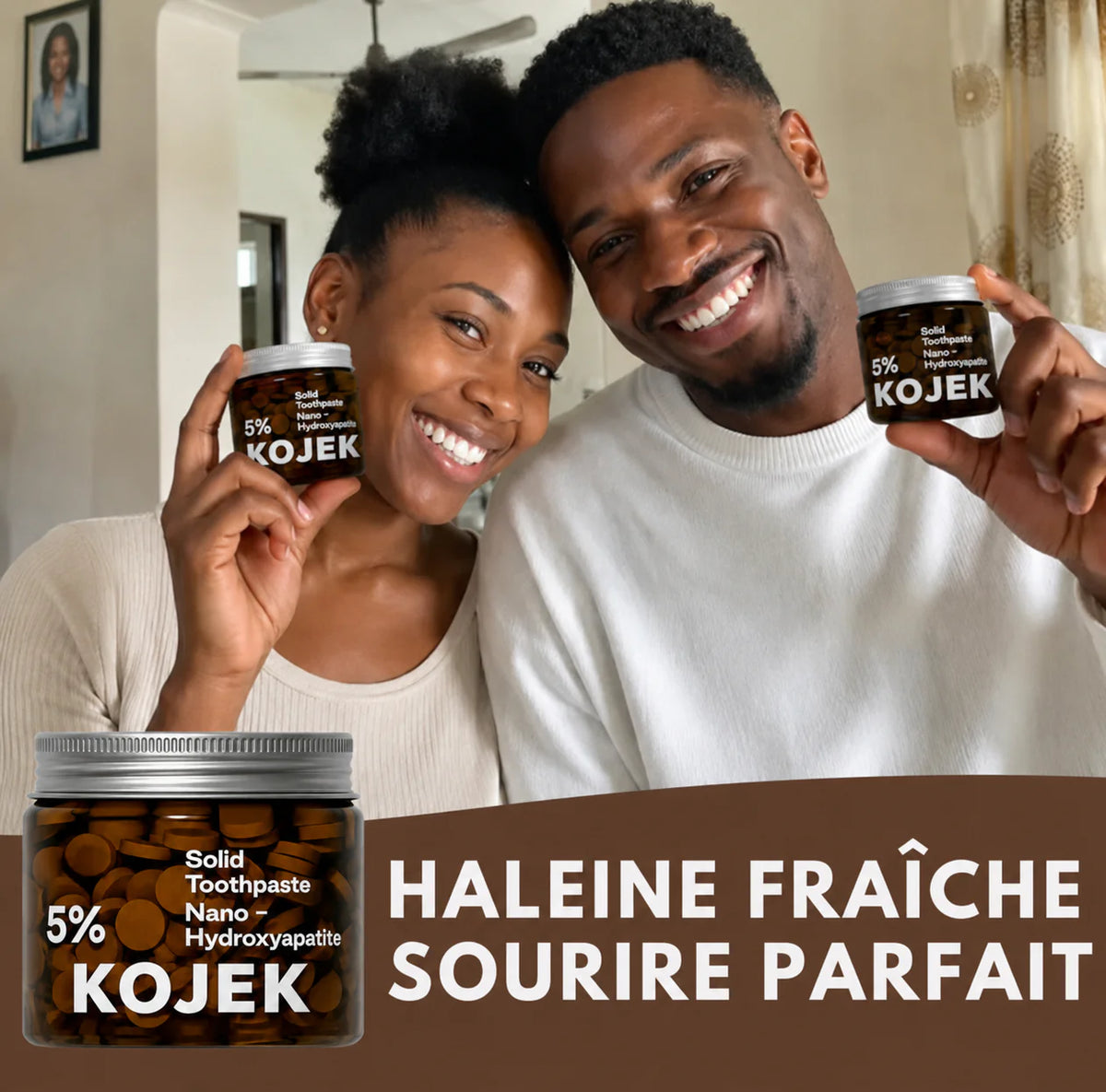 Comprimés de dentifrice à 5 % d'hydroxyapatite