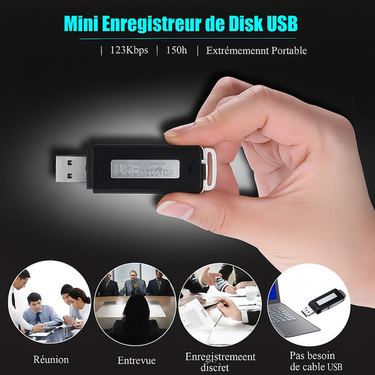 Clé USB Enregistreur Intelligent : Pour Surveillance Discrète, Réunions et Cours
