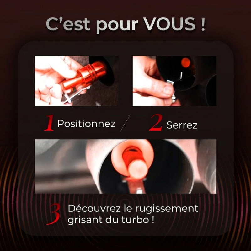 🏎️💨Nouveauté 2026🏍️ Sifflet simulateur de bruit turbo pour toutes les voitures - Donnez à n'importe quel véhicule le rugissement instantané d'une voiture de sport !