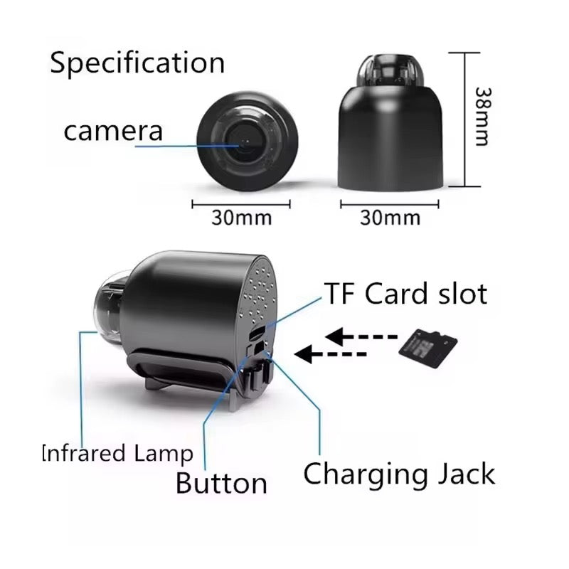 Mini Caméra Espion WiFi 1080P – Vision Nocturne & Détection de Mouvement