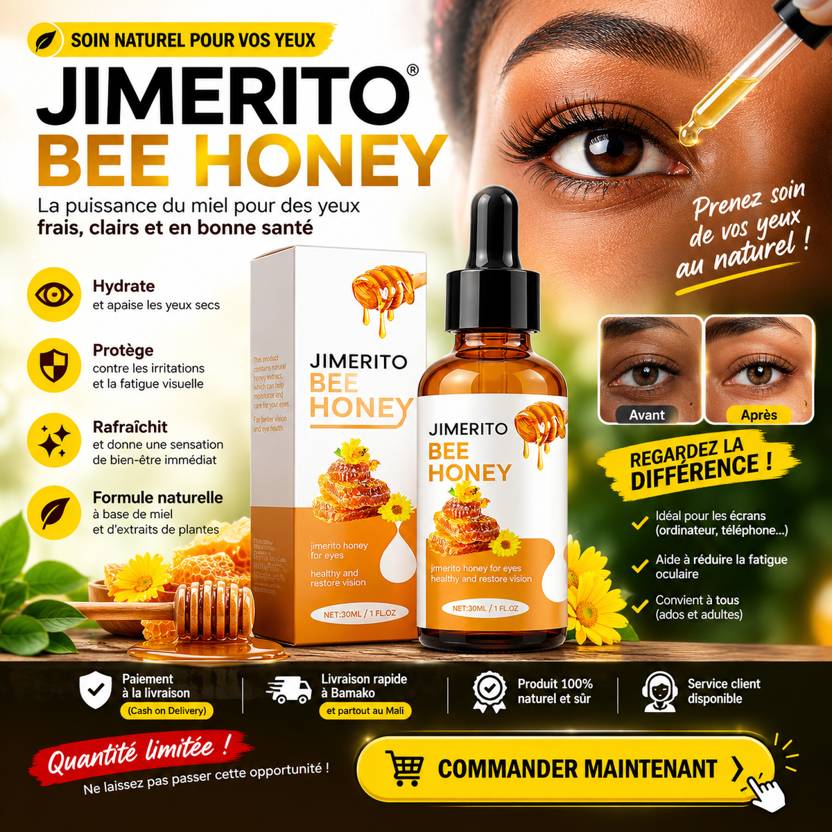 👁️ JIMERITO BEE HONEY – Le soin quotidien pour vos yeux