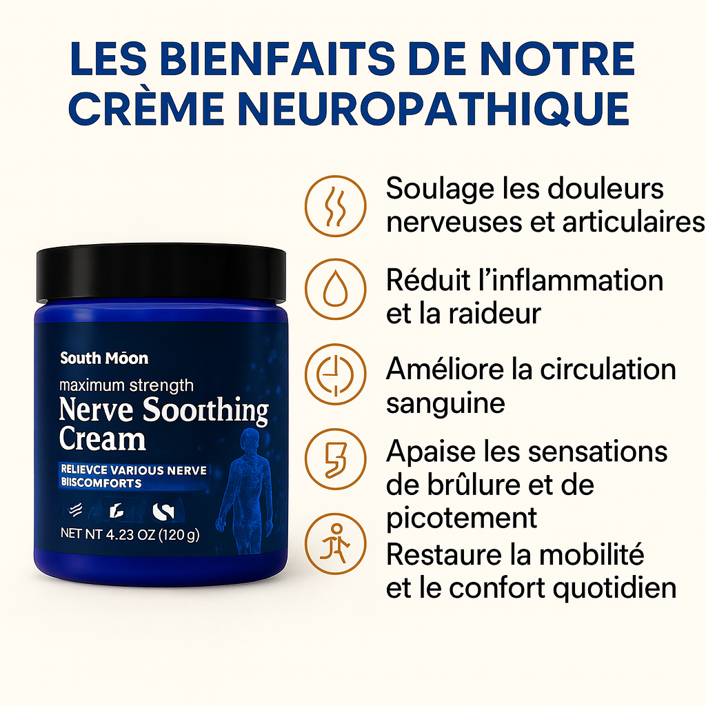 Nerve Soothing Cream  – Soulage varices, jambes lourdes, douleurs et brûlures aux pieds, douleurs articulaire, neuropathie dès la première application
