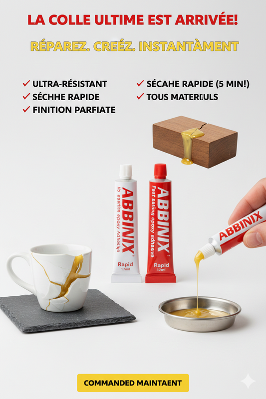 🔥 ABBINIX – Colle Époxy Ultra-Forte & Prise Rapide (5 Minutes)