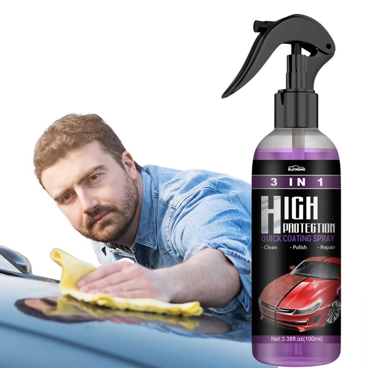 Spray Nettoyant Voiture + 1 Essuie-glace OFFERT pour 2 Sprays achetés