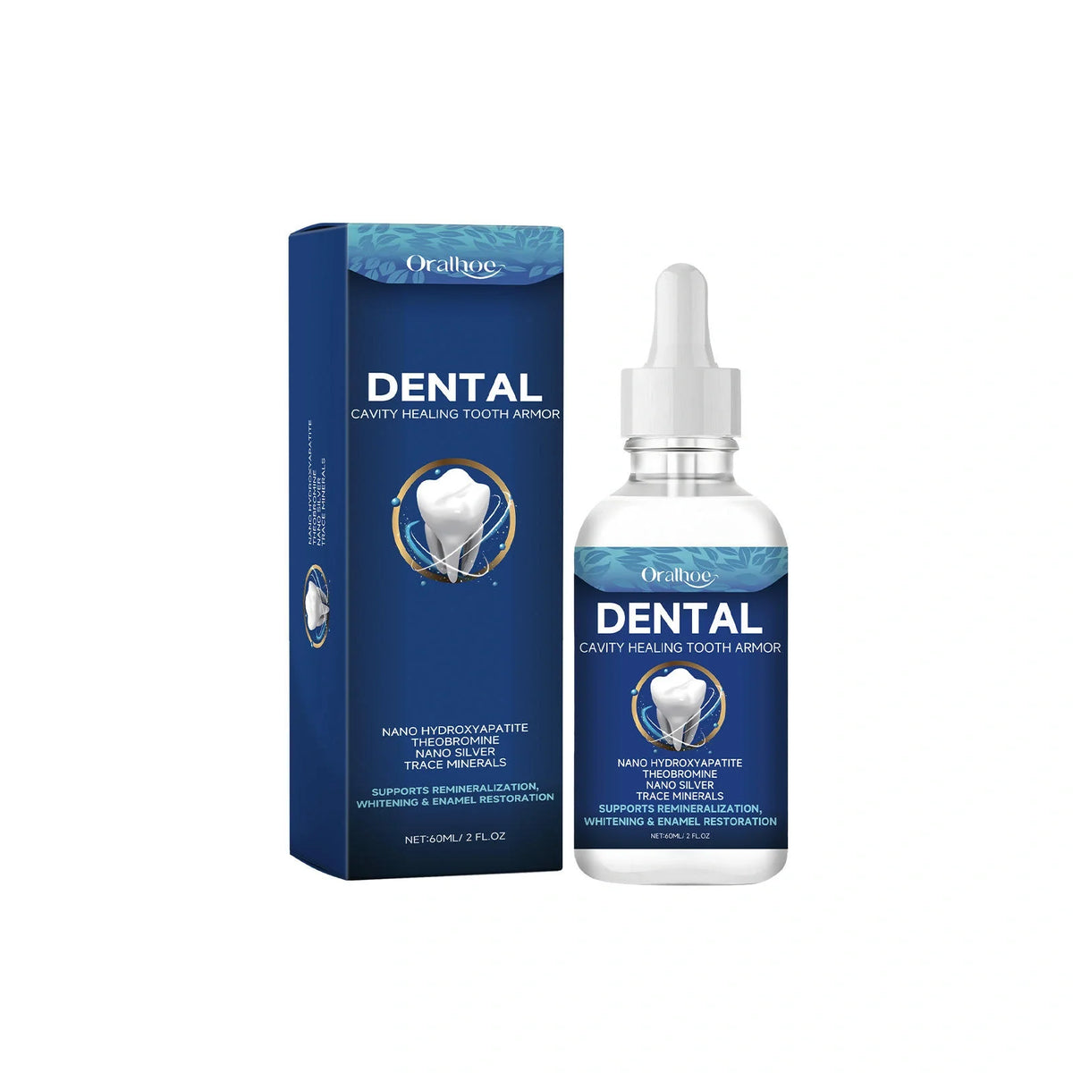 Gouttes dentaires sans fluor à base d'hydroxyapatite pour la protection de l'émail, le blanchiment et une haleine fraîche 🦷✨ GN
