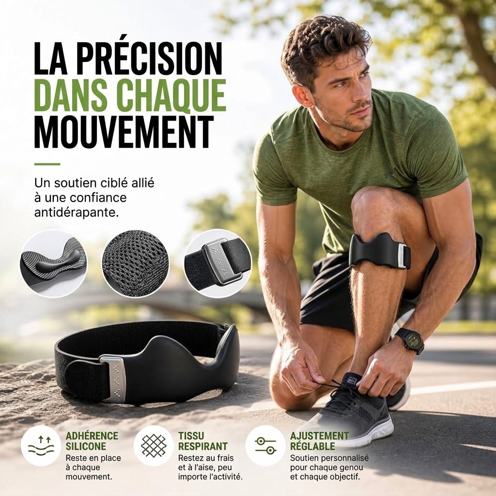 Sangle Rotulienne- Genouillère Orthopédique Anti-Glisse pour Sport et Quotidien