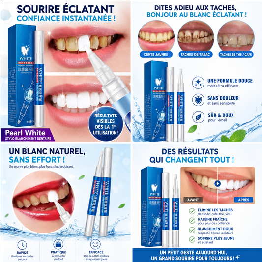 WHITE Stylo Blanchiment Dentaire ✨ – Dents Éclatantes | 1 acheté= 1 offert