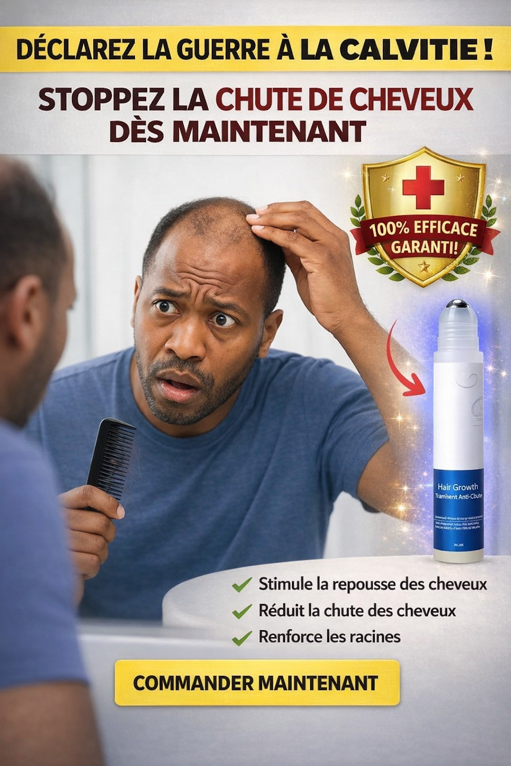 Sérum roll-on pour la croissance des cheveux