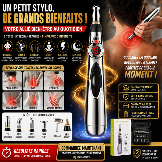 Stylo Masseur 6 en 1 – Soulage Douleurs, Tensions & Fatigue
 Pro™.