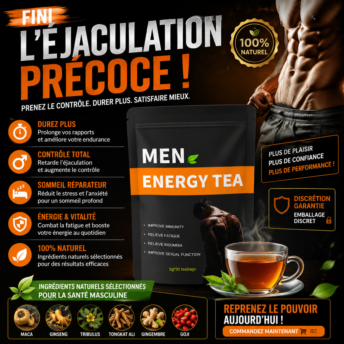 🫖 MEN ENERGY TEA – L’infusion des hommes qui veulent tenir jusqu’au bout !