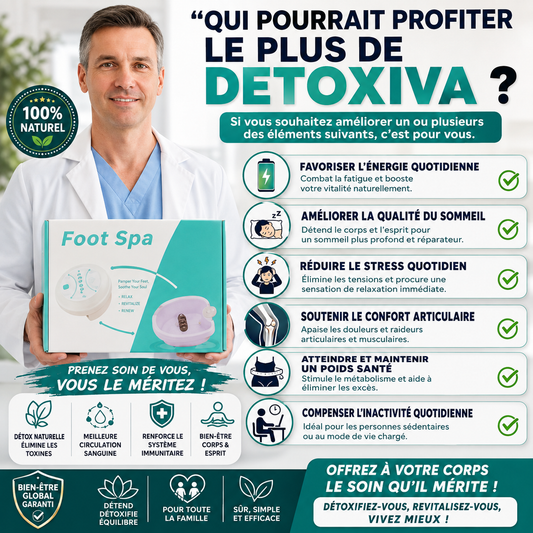 30 minutes de détente pour un corps purifié, léger et plein d’énergie .Detoxiva Ionic Foot Spa