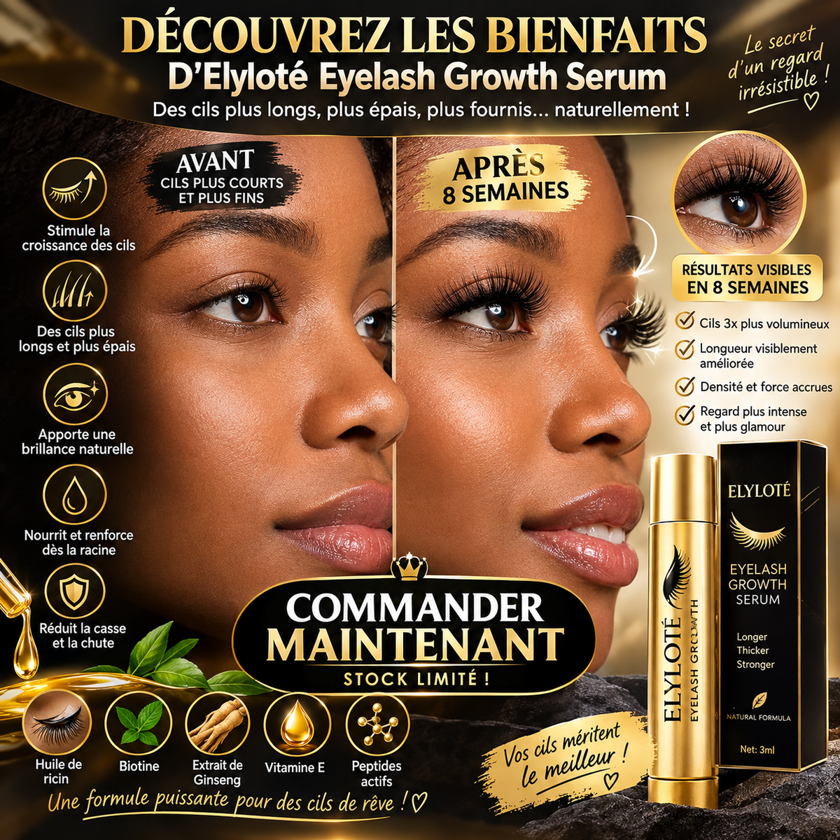 🌟 Des cils longs, épais et naturellement sublimes… Profitez dès maintenant de notre offre exceptionnelle : 9000 f ✨