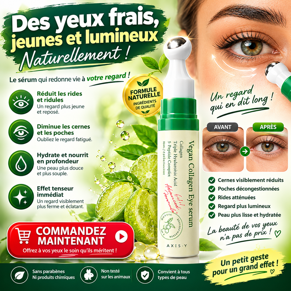 🌿 Sérum Réparateur Contour des Yeux – Regard Jeune et Éclatant