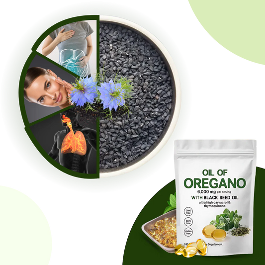 Huile d’Origan & Nigelle 6000 mg – Immunité Puissante & Détox Naturelle