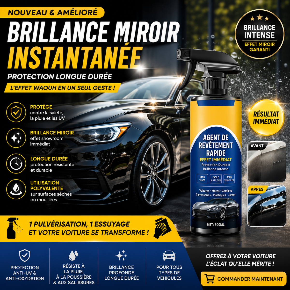 🚗Spray de revêtement rapide pour voiture avancé🔥Vente directe d'usine🔥