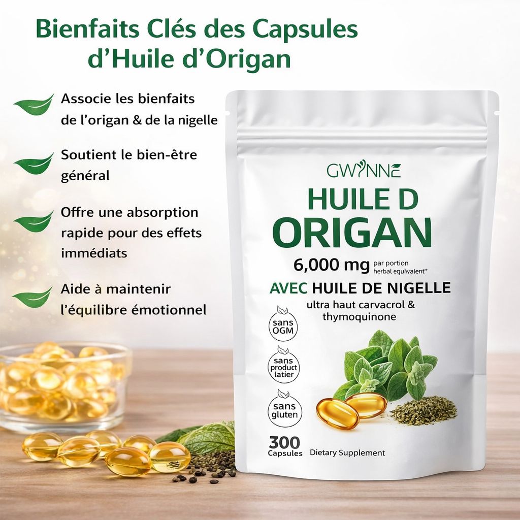 Huile d’Origan & Nigelle 6000 mg – Immunité Puissante & Détox Naturelle