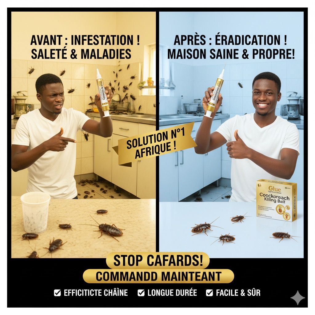 Ce gel ultra-collant attire les cafards et les tue à la source. 03 pcs à 9000f CFA