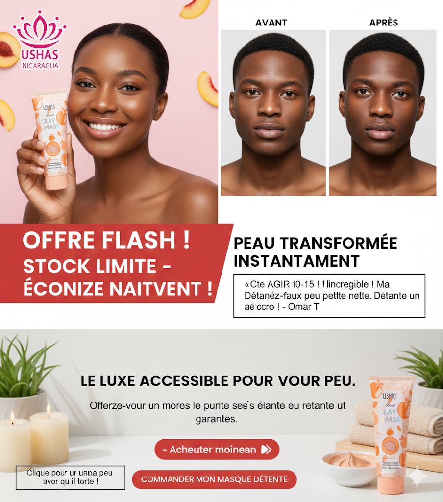 Peach Clay Mask – Masque à l’Argile à la Pêche (USHAS) 🍑✨