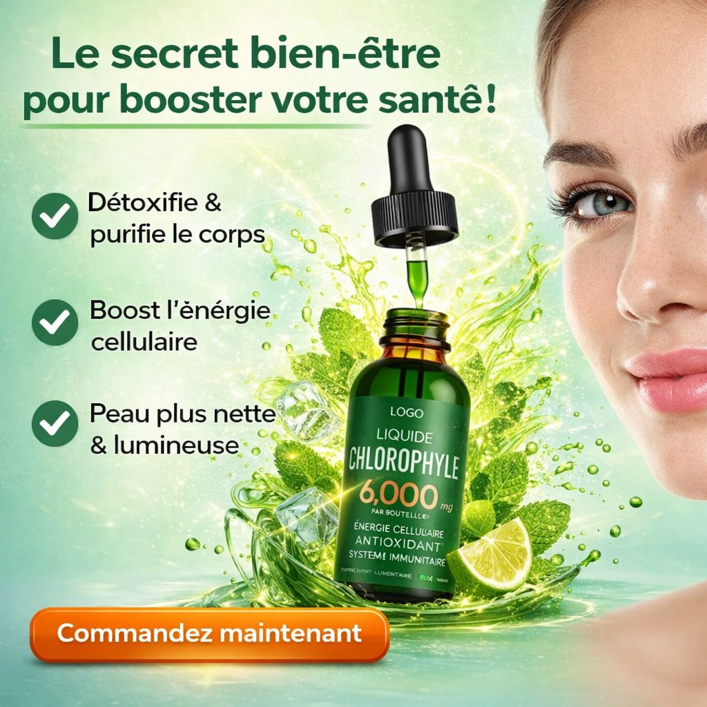 🌿 Chlorophylle Liquide Détox – Énergie & Peau Éclatante