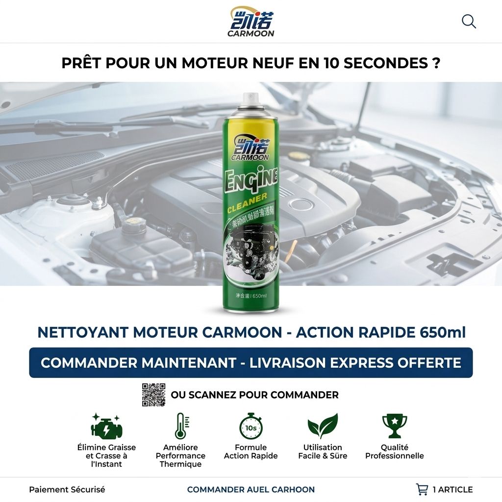 Nettoyant Moteur CARMOON (650ml) – Un Neuf Moteur en 10 Secondes sans Eau !