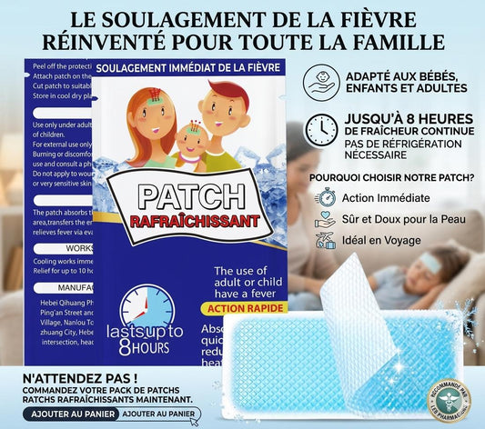 Patch Rafraîchissant Sommeil & Anti-Fièvre – Effet Frais Jusqu’à 8H (6 Pièces)