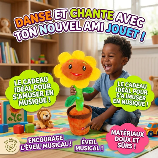 🌻 SunnyDance™ – La Fleur Qui Danse, Répète et Fait Sourire Votre Bébé !
