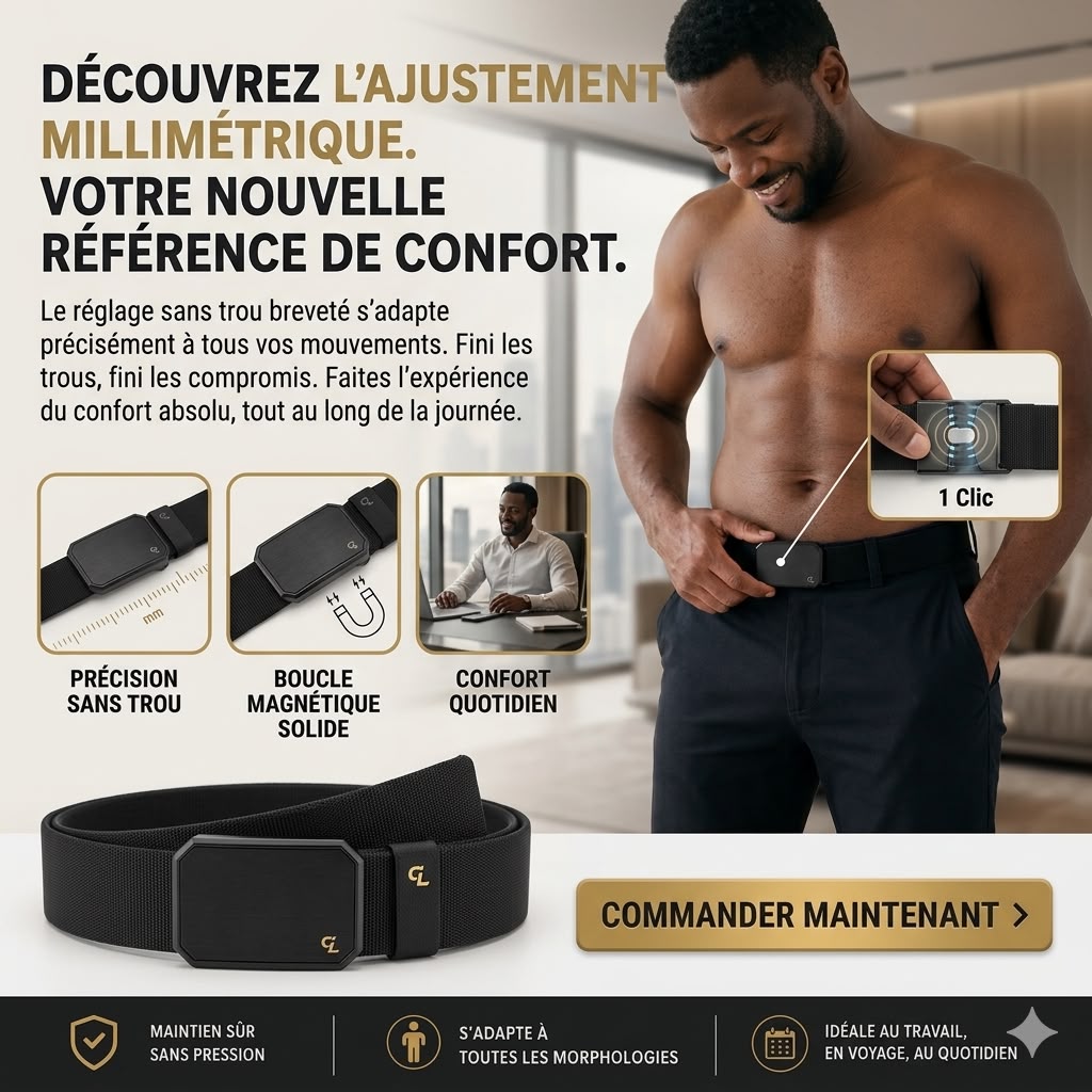 💥 La ceinture ultra-confortable qui s'adapte à la précision du chronographe à 1 seconde (et en plus, elle ne vous gênera jamais au ventre !)