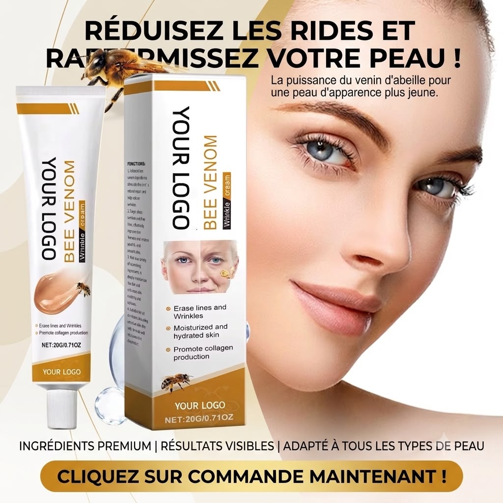 🐝 Crème Anti-Rides Venin d'Abeille & Effet Botox – Jeunesse Immédiate