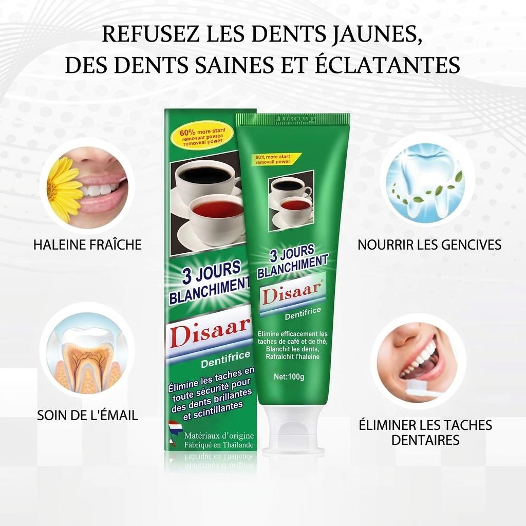 🦷 Disaar Denture Blanc™ — Redonnez un Éclat Blanc à Votre Dentier en 3 Jours !