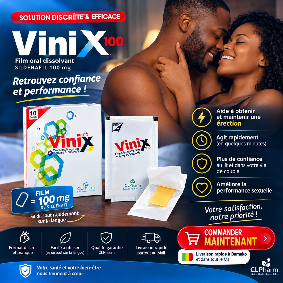 Vinix 100mg - Film orodispersible anti-stress et performance (boîte de 10)