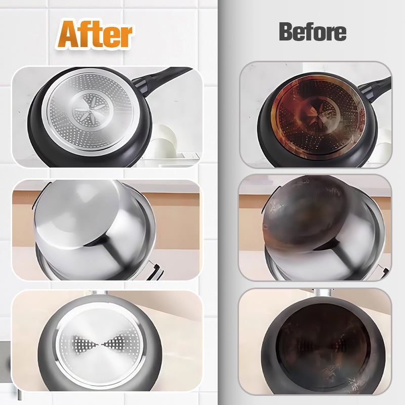 🔥 Pâte Dissolvante Résidus Brûlés - Nettoyage Profond pour Casseroles/Plats sans Rayurer, Élimine Graisse et Carbonisation en 5 Min 🧽✨